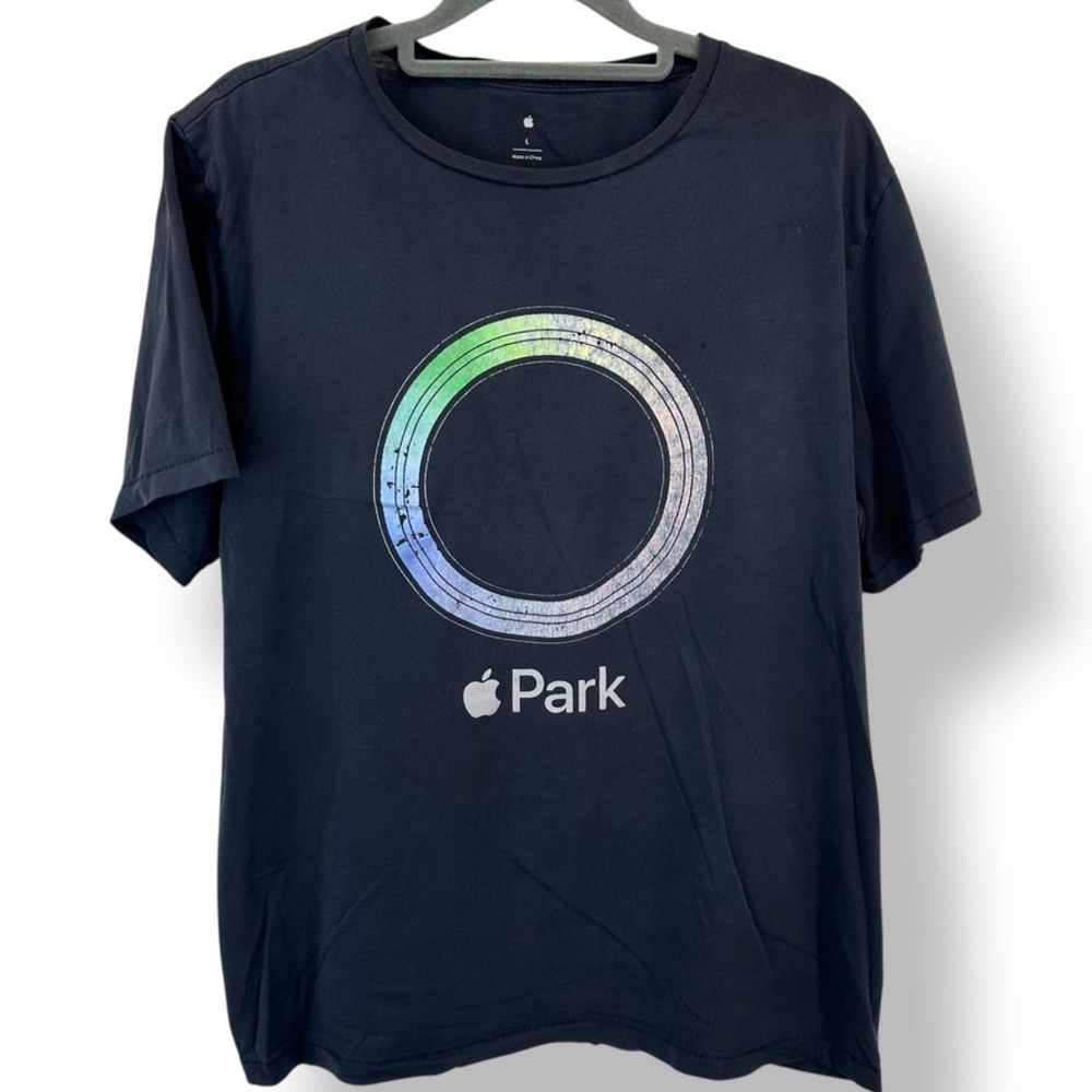 Apple Park Silicon Valley T Shirt Black Logo Graphic Size L California